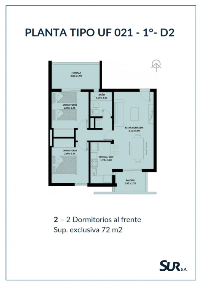 Dto en venta de dos dormitorios a estrenar, Edificio Tamesis, Sur 9, Ciudad de Santa Fe