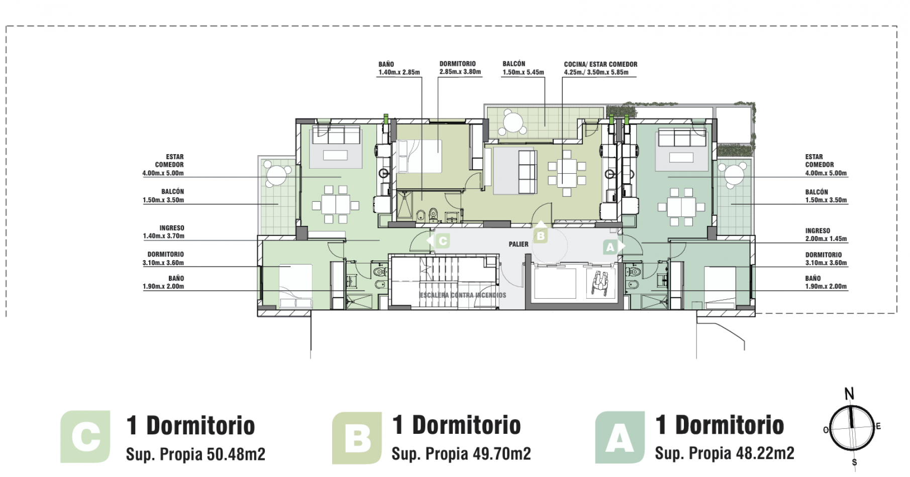 Departamentos de 1 y 2 dormitorios en venta, edificio Sauce 46 en el barrio Constituyentes, Santa Fe