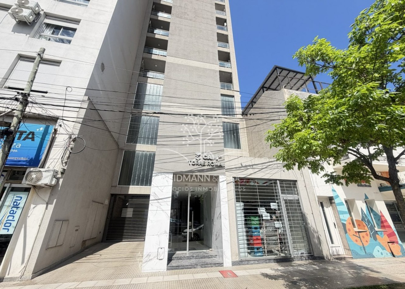 Departamento 1 dorm. en alquiler con cochera, Torre Roma, Santa Fe